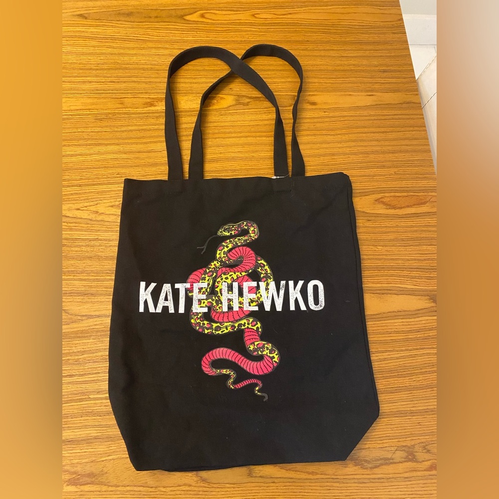 NWOT Kate Hewko black canvas tote
